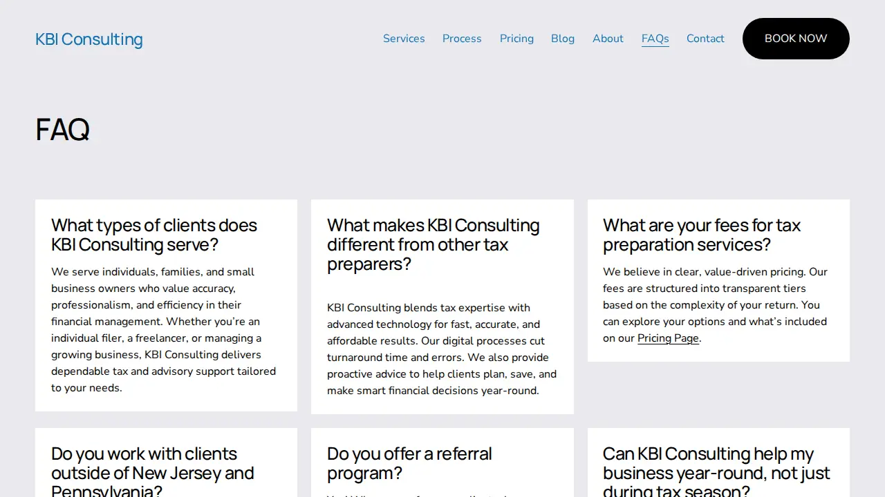 KBI Consulting page