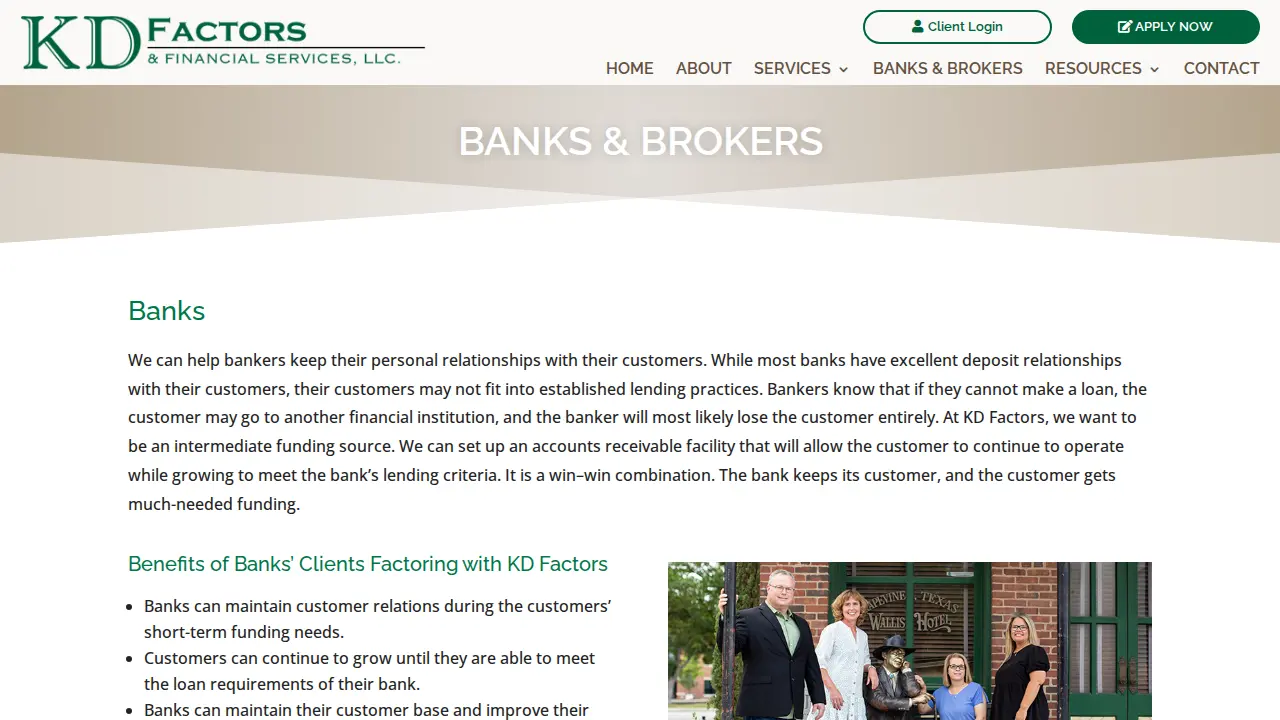 KD Factors & Financial Services, LLC page