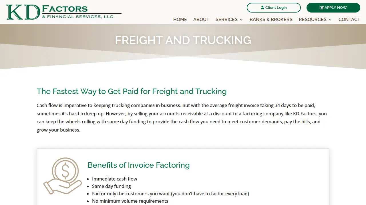 KD Factors & Financial Services, LLC page