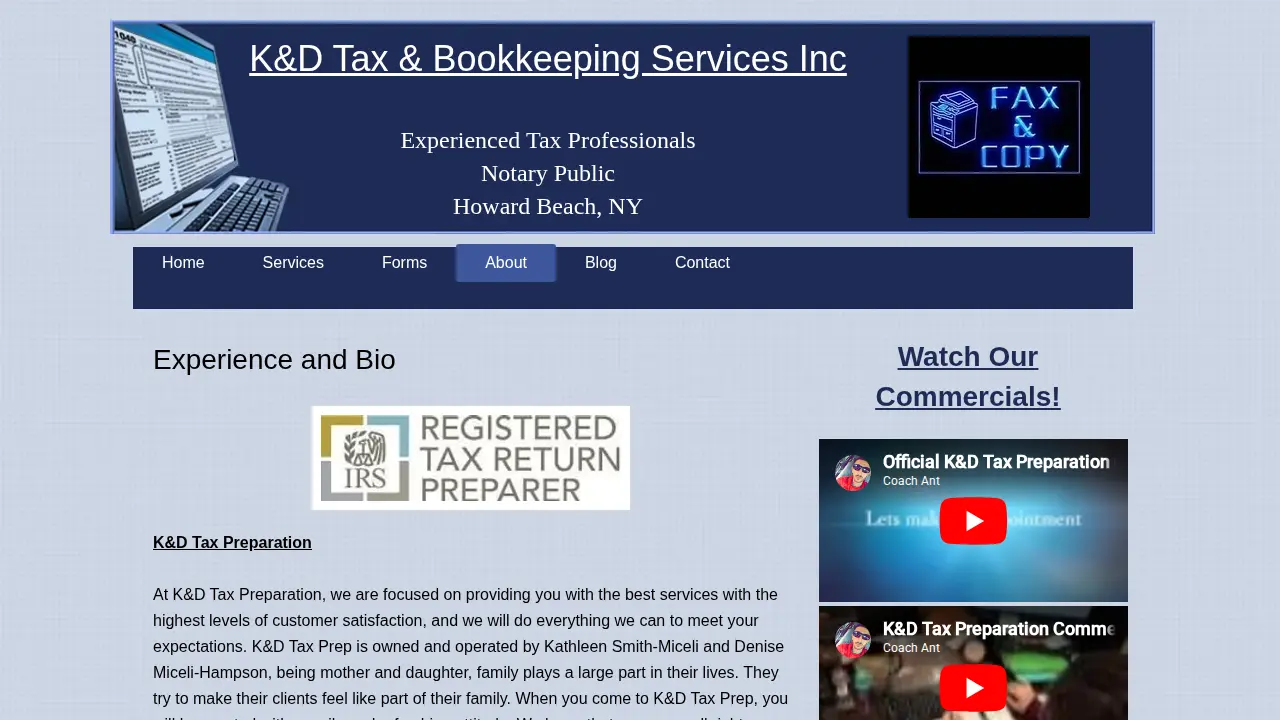 K & D Tax and Bookkeeping Services Inc. page