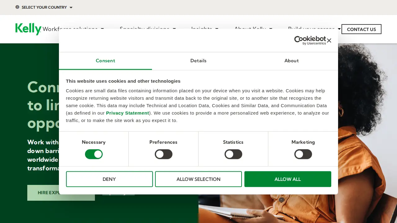 Kelly Services page