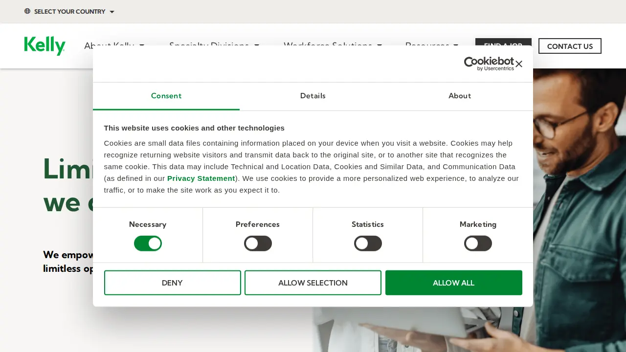 Kelly Services page