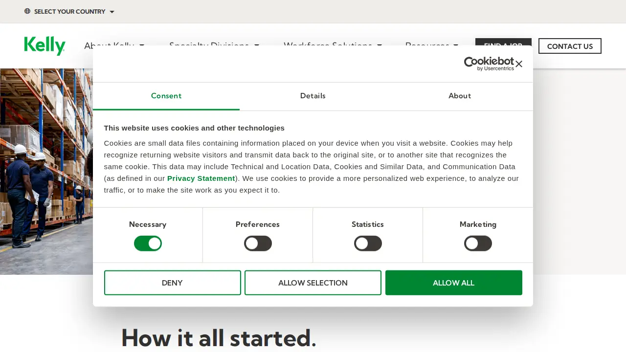 Kelly Services page