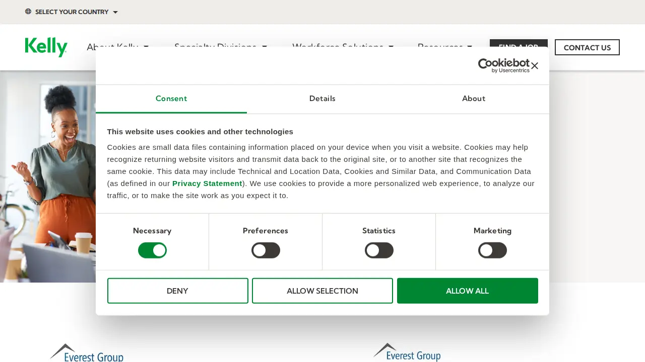 Kelly Services page
