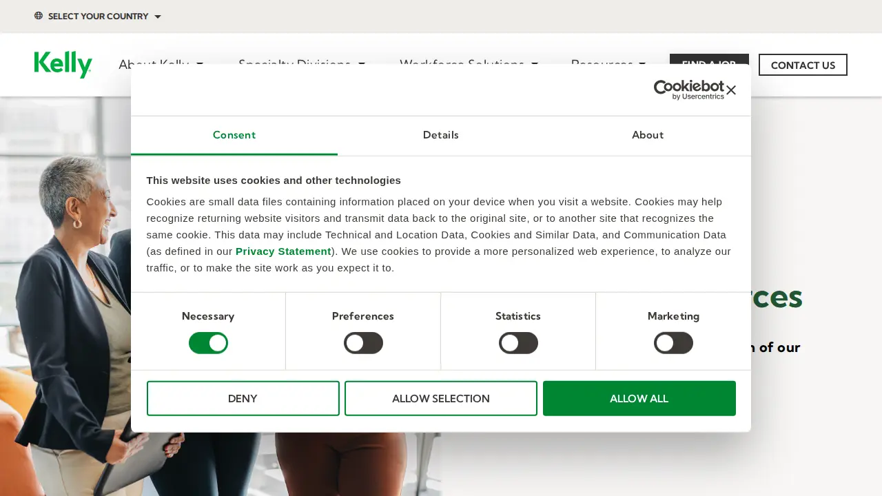 Kelly Services page