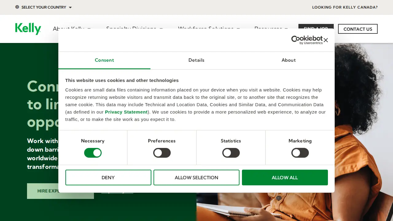 Kelly Services website