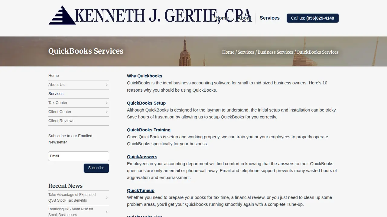 Kenneth J Gertie, CPA page