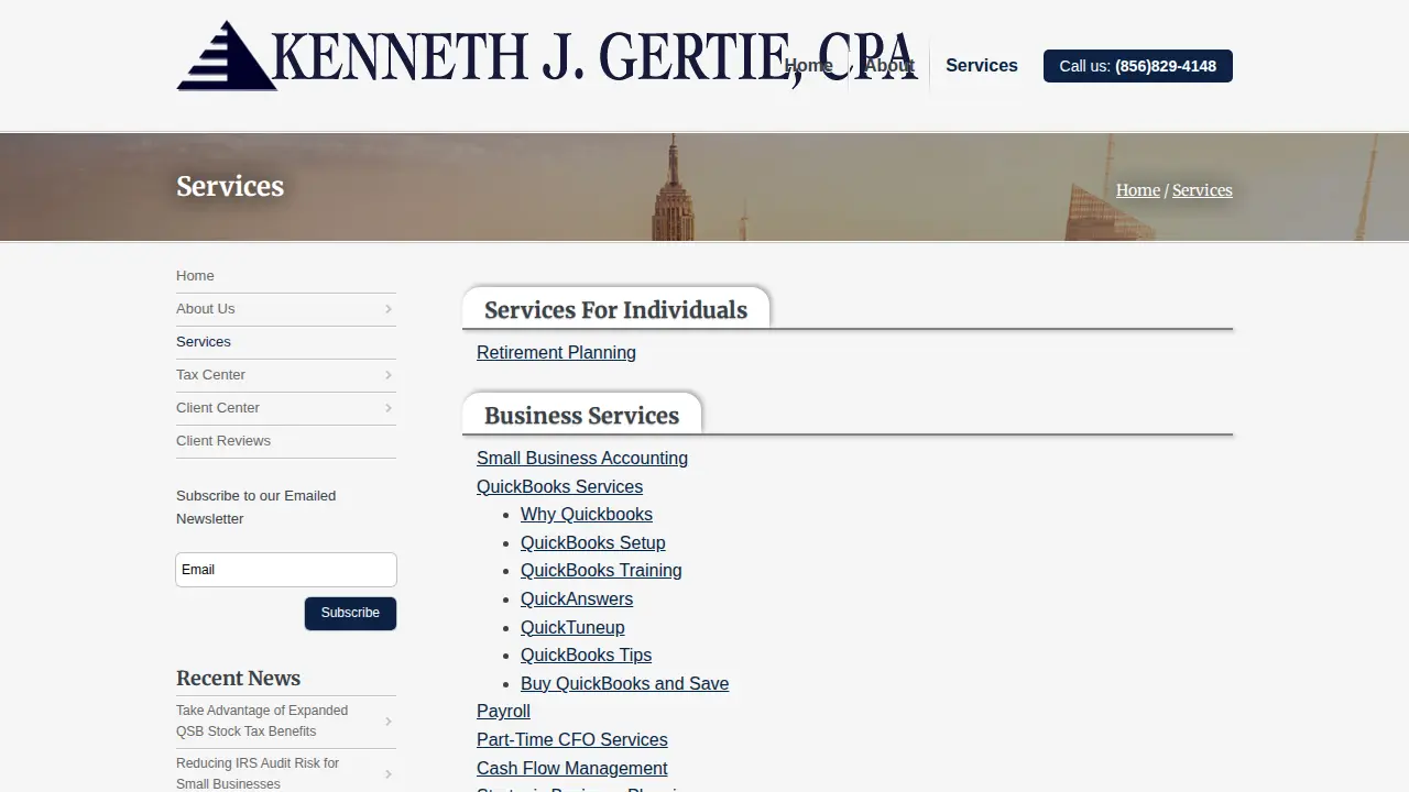 Kenneth J Gertie, CPA page