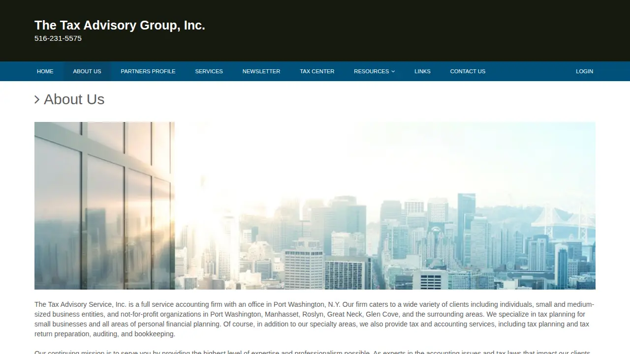 Tax Advisory Group page