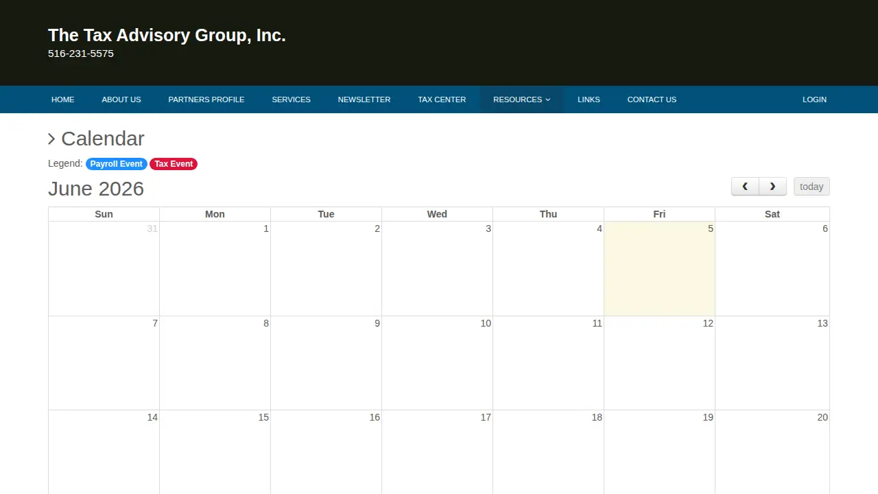 Tax Advisory Group page