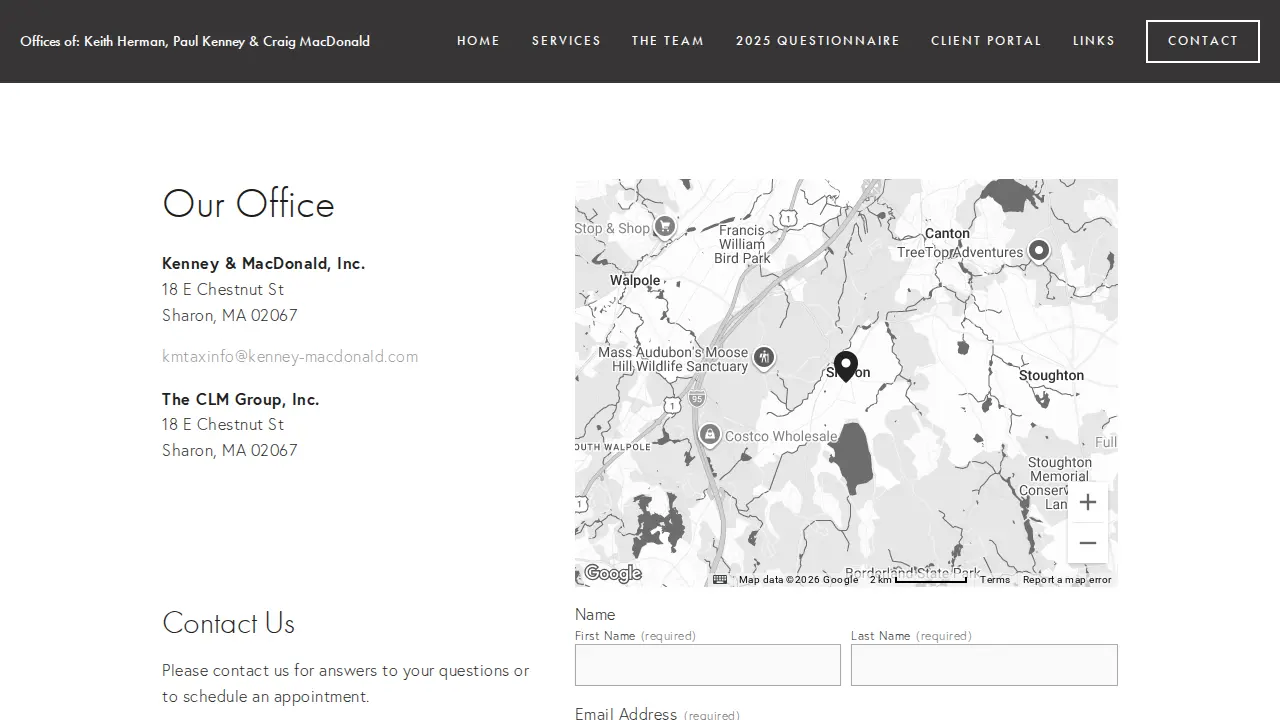 Kenney & Mac Donald Inc page