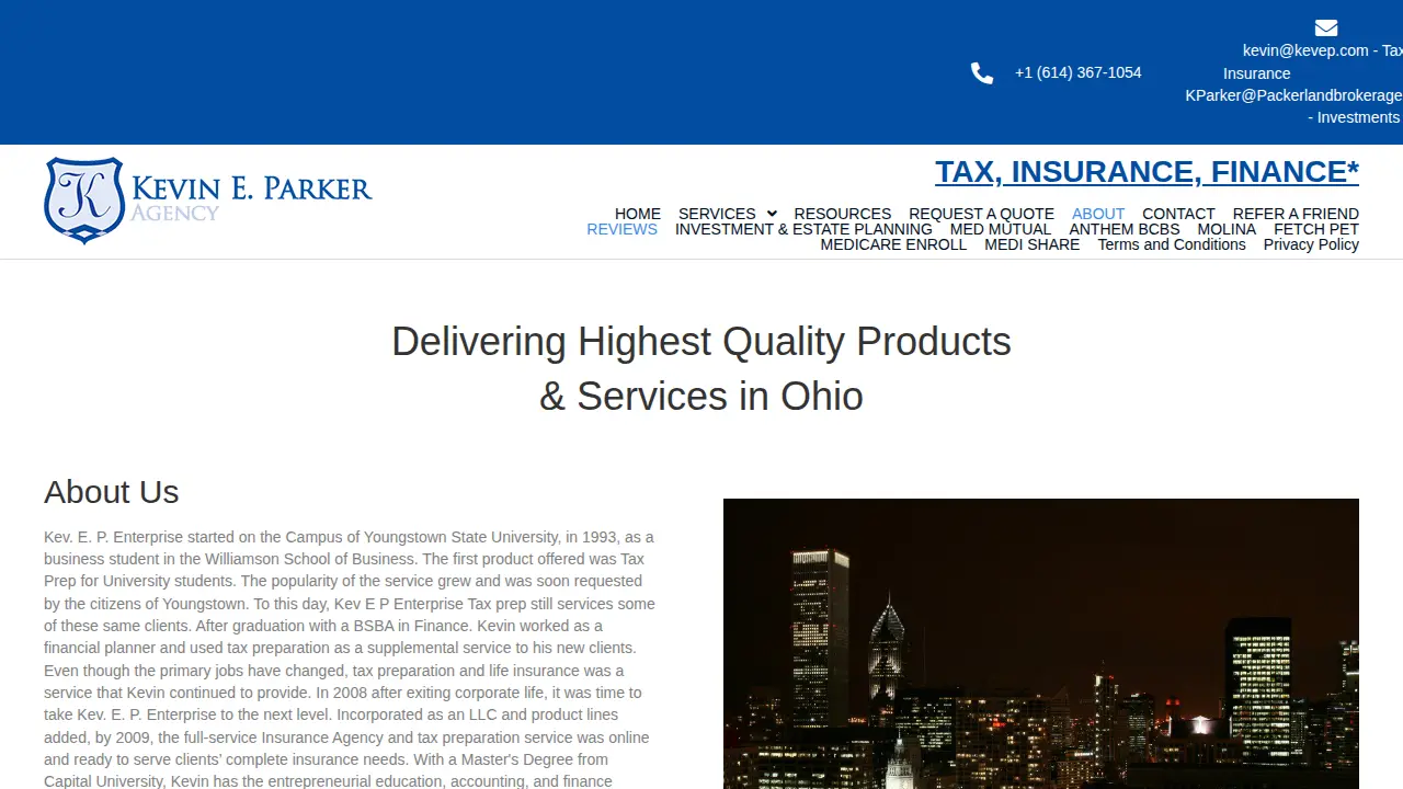 Kevin E Parker Agency page