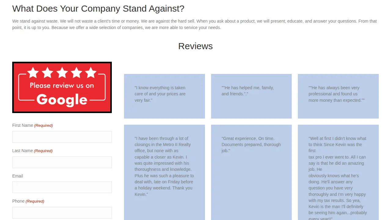 Kevin E Parker Agency page