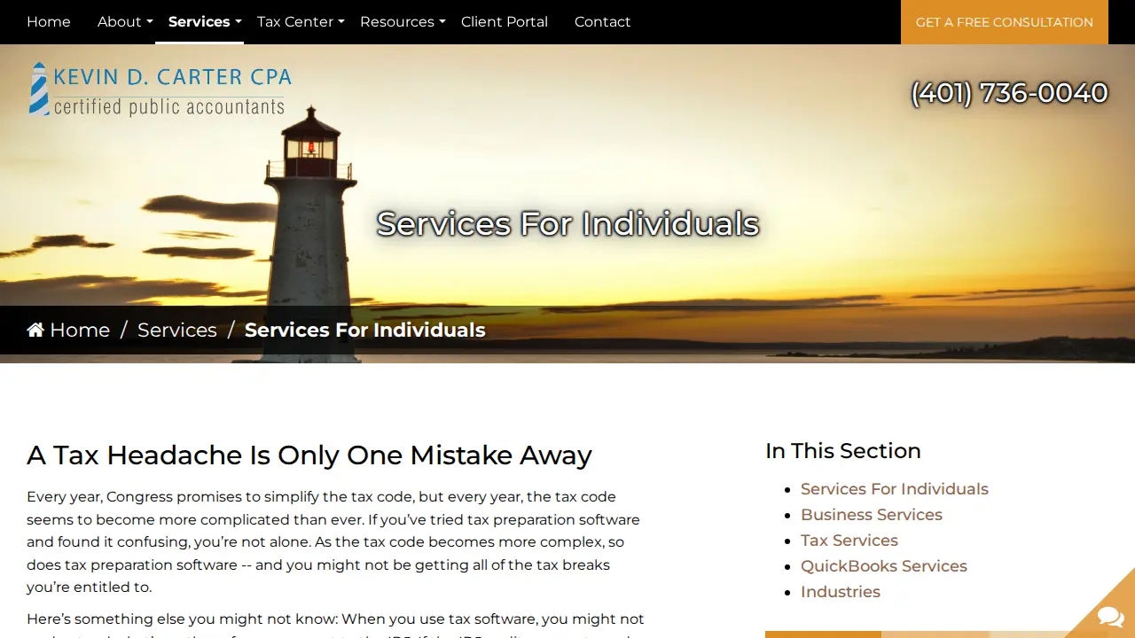 Kevin Carter CPA page