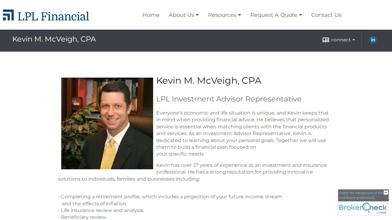 Kevin M. McVeigh, CPA page