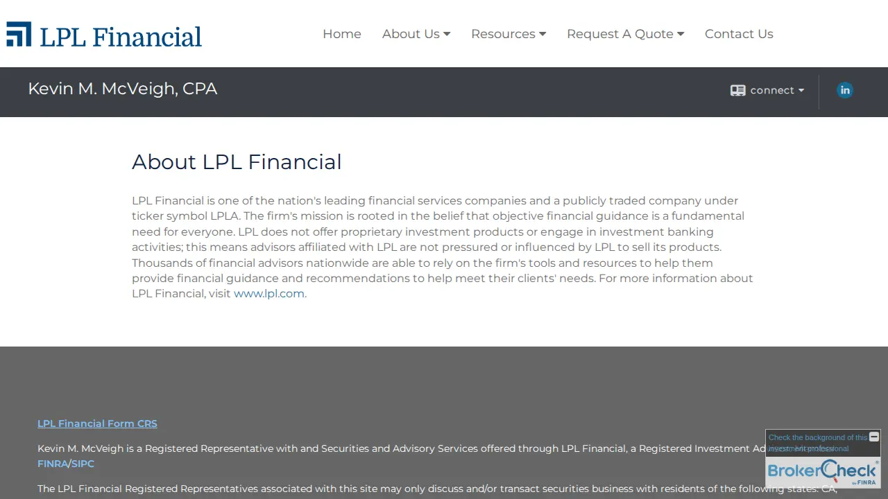 Kevin M. McVeigh, CPA page