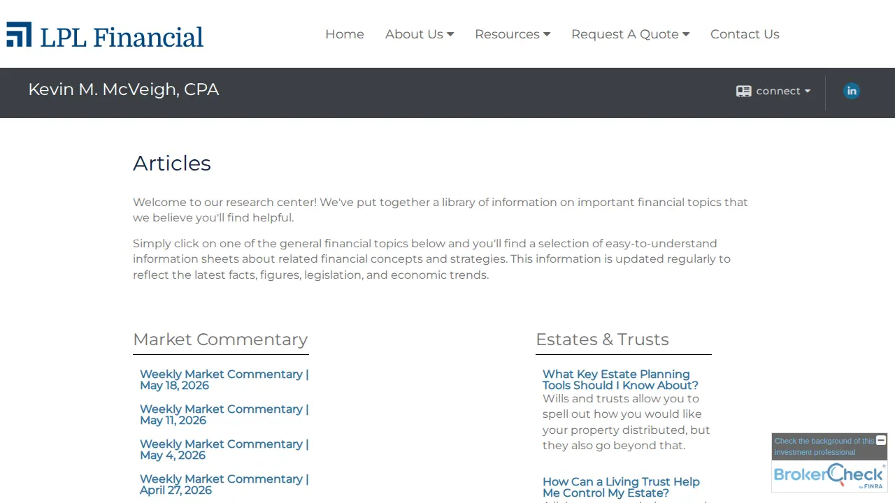 Kevin M. McVeigh, CPA page