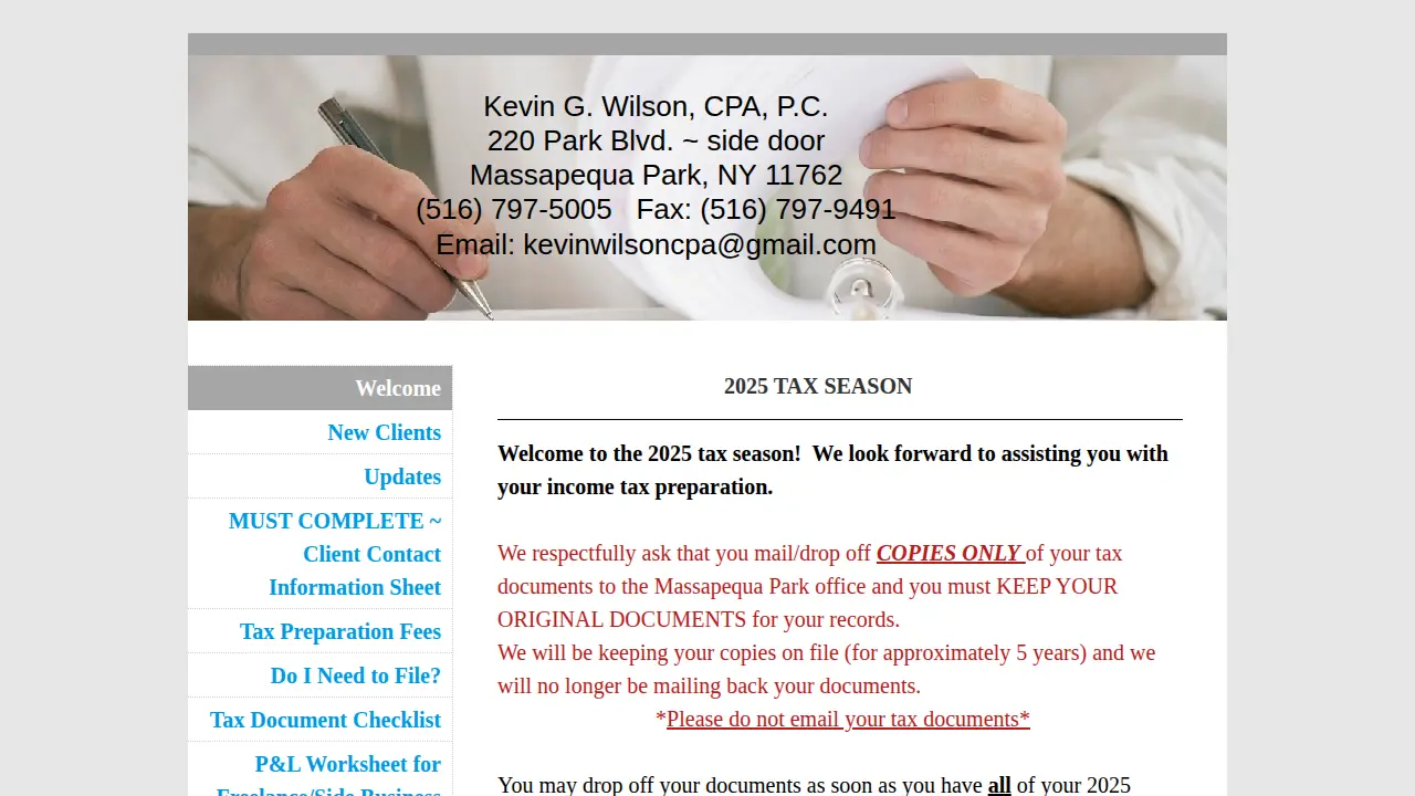 Kevin G. Wilson, CPA page