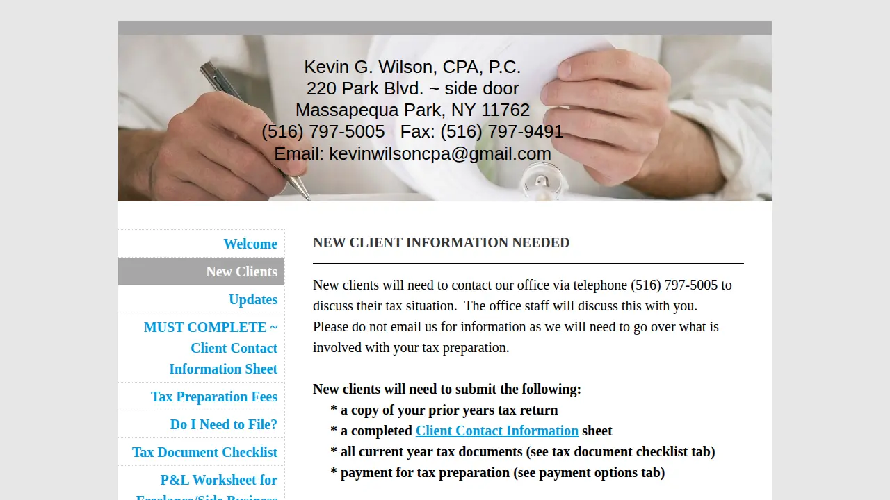 Kevin G. Wilson, CPA page