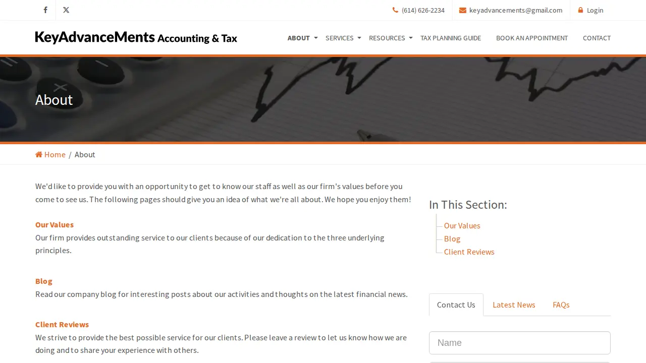 KeyAdvanceMents Accounting and Tax page