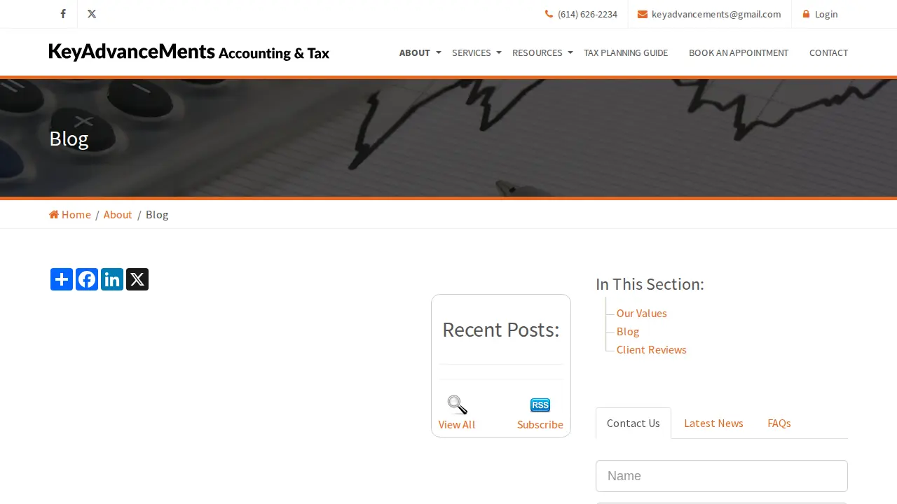 KeyAdvanceMents Accounting and Tax page