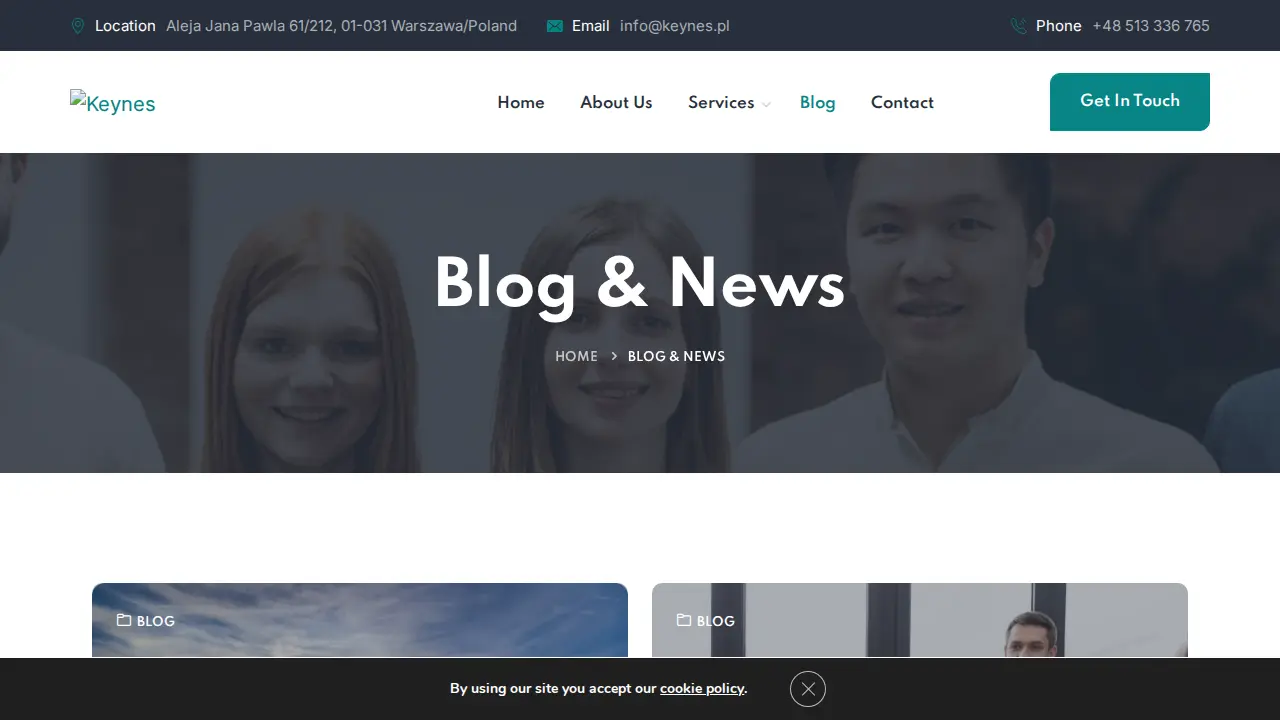 KEYNES Tax and Accountancy Services page