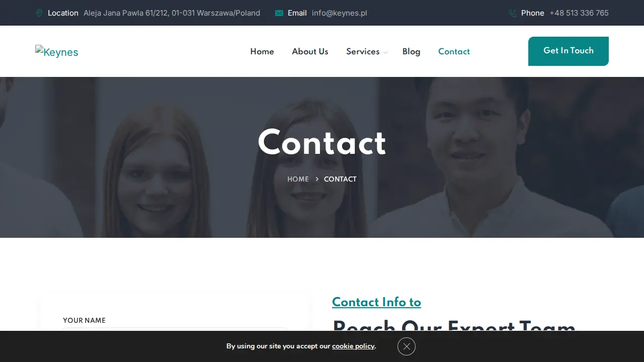 KEYNES Tax and Accountancy Services page