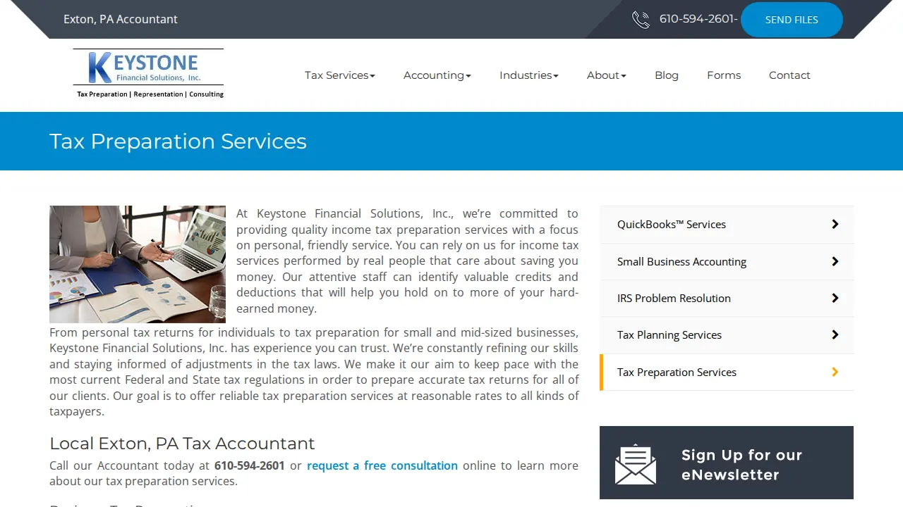 Keystone Financial Solutions Inc. page