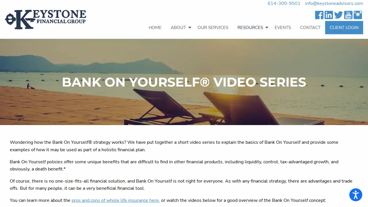 Keystone Financial Group page