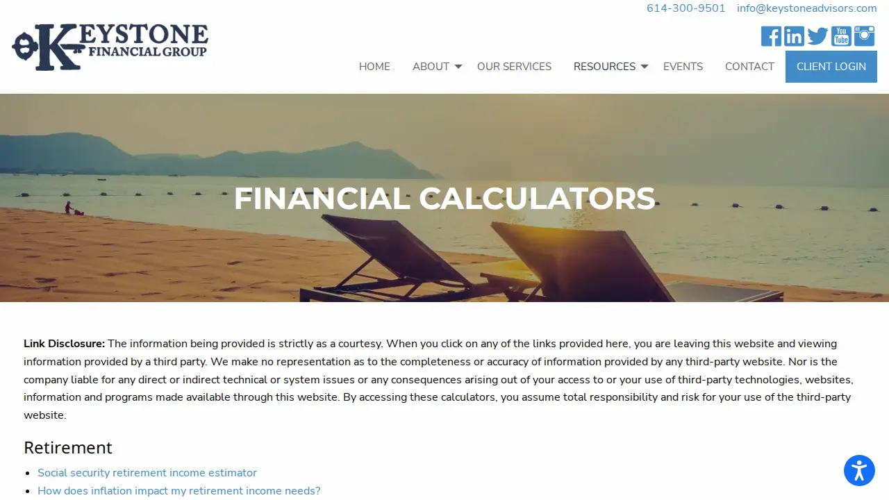 Keystone Financial Group page