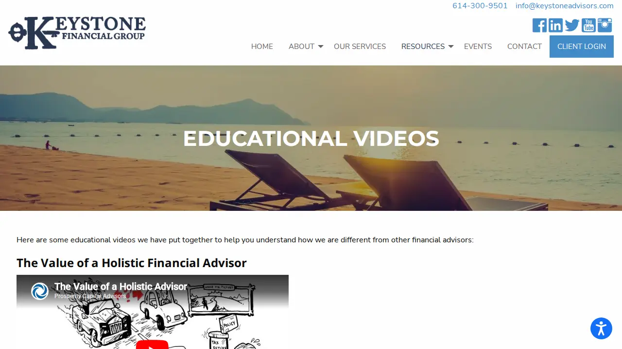 Keystone Financial Group page