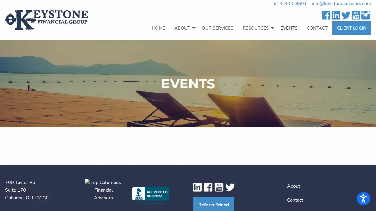 Keystone Financial Group page
