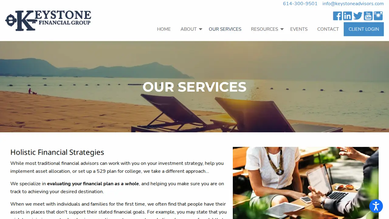 Keystone Financial Group page