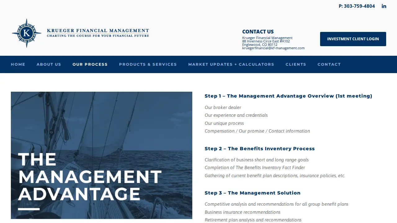 Krueger Financial Management page