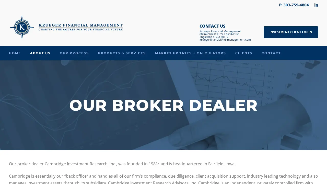 Krueger Financial Management page