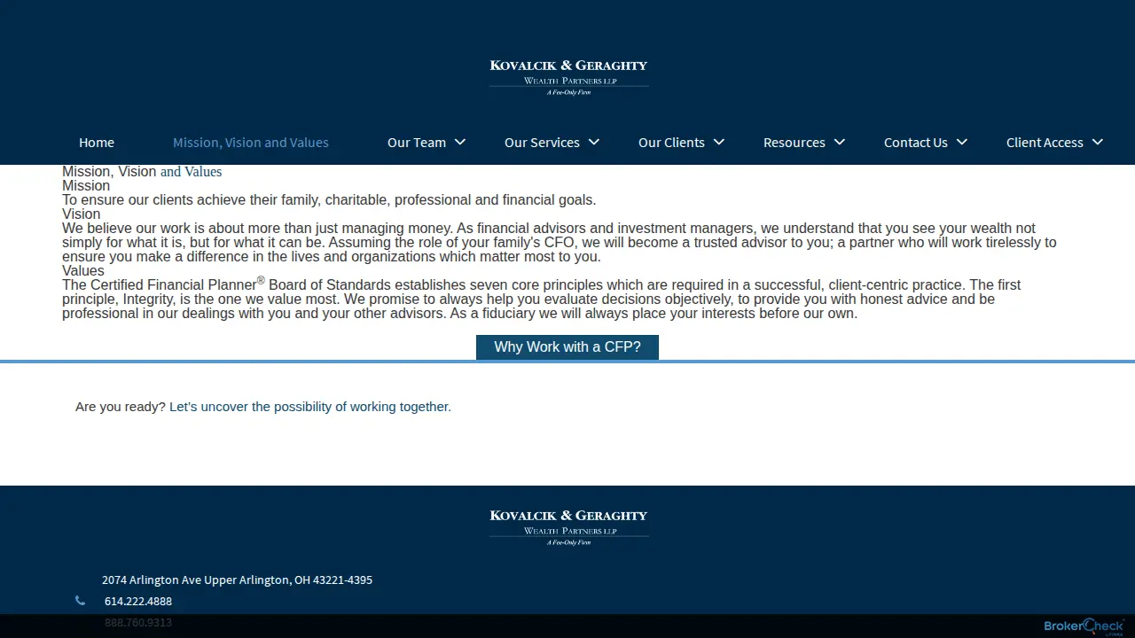 Stephen P. Geraghty, CFP page