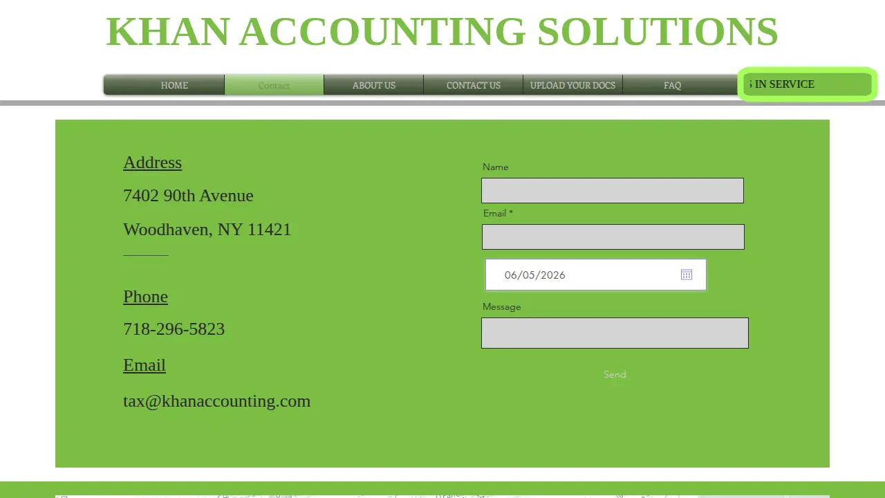 Khan Accounting Solutions page