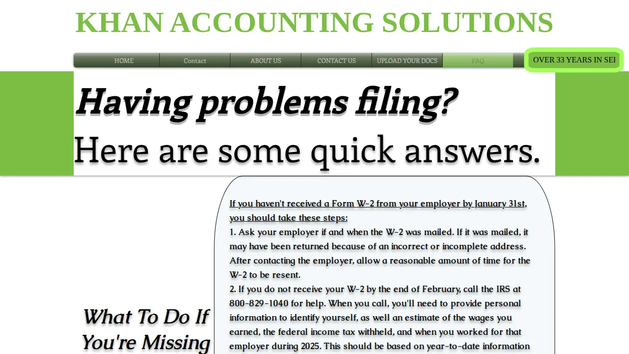 Khan Accounting Solutions page