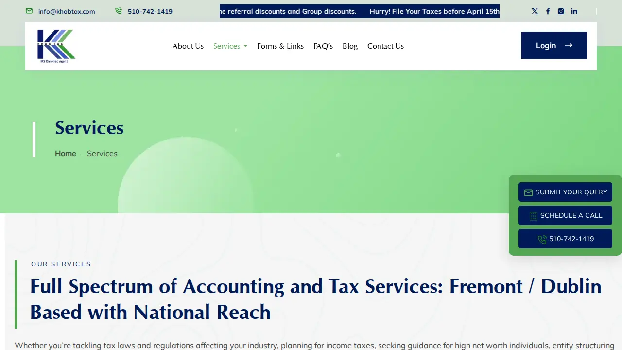 Khob Tax Services Inc page