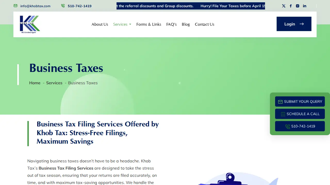 Khob Tax Services Inc page