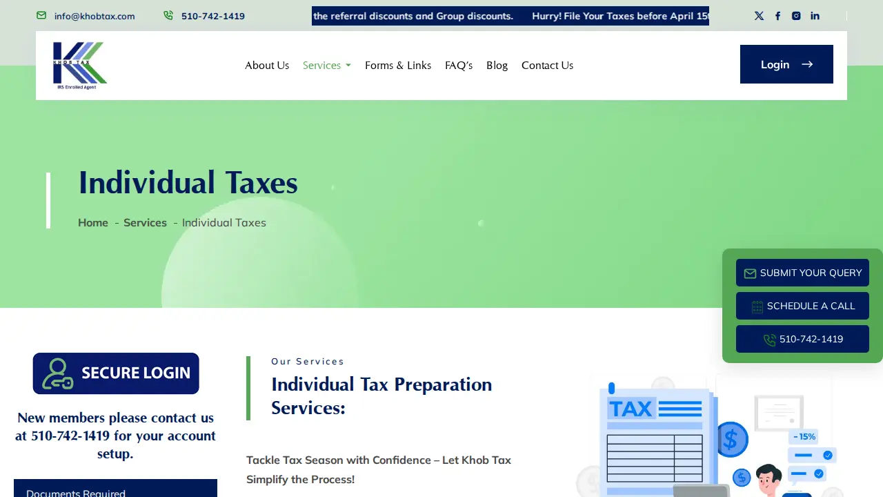 Khob Tax Services Inc page