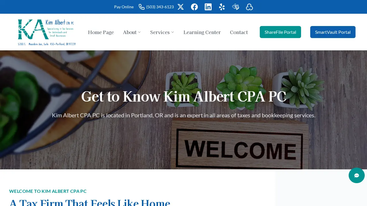 Kim Albert CPA, PC page