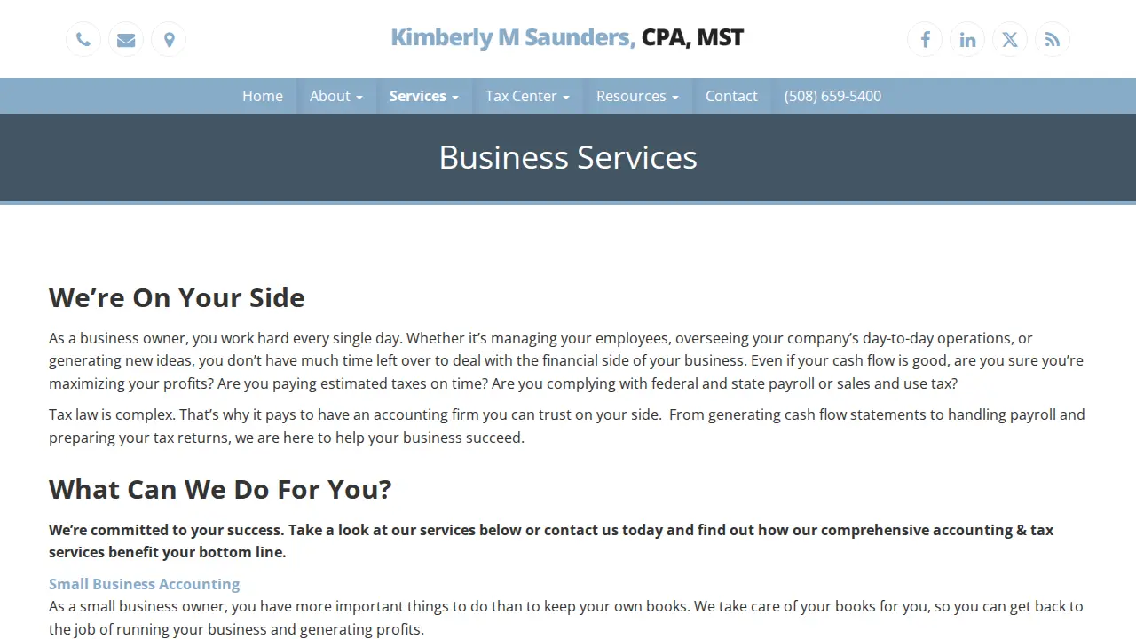 Kimberly M Saunders CPA, MST page