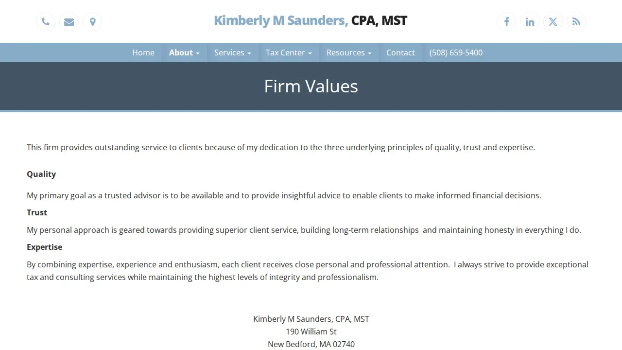 Kimberly M Saunders CPA, MST page
