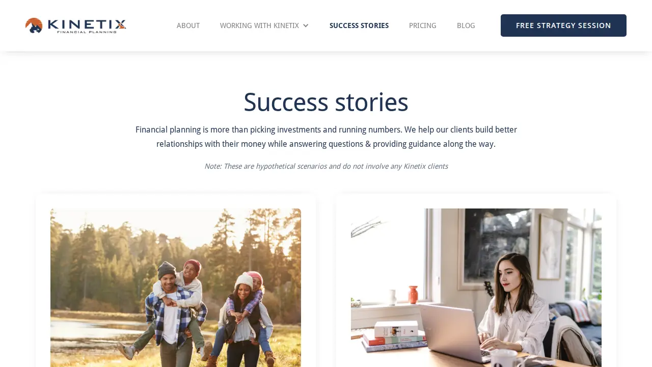 Kinetix Financial Planning page