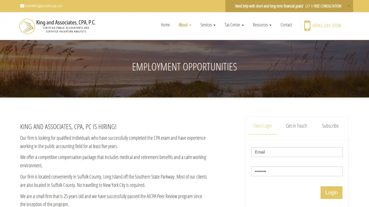 King and Associates, CPA, P.C. page