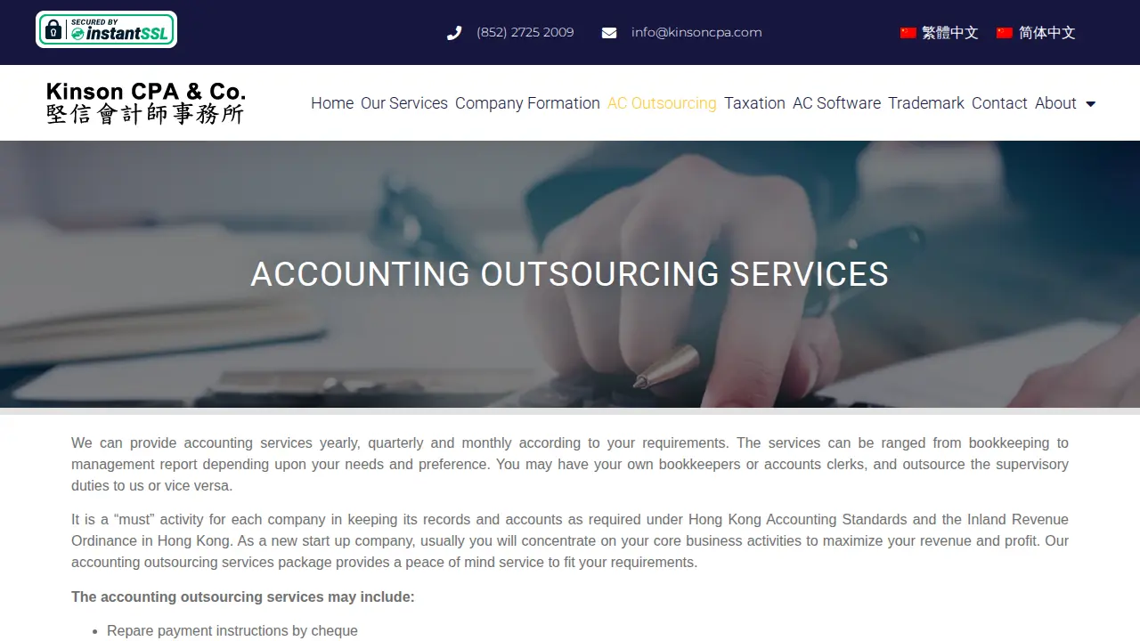 Kinson CPA & Co. page