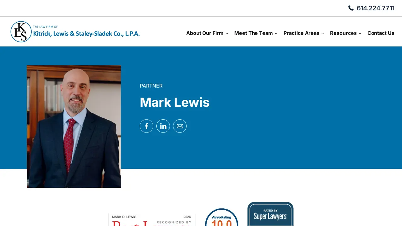 Kitrick, Lewis & Harris Co., L.P.A.: Mark Lewis page