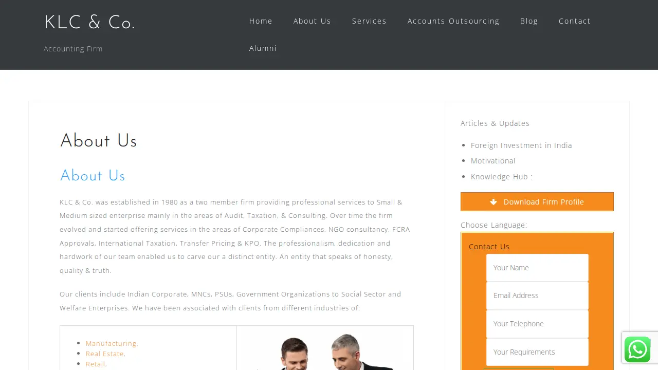 Accounting and Bookkeeping Services page