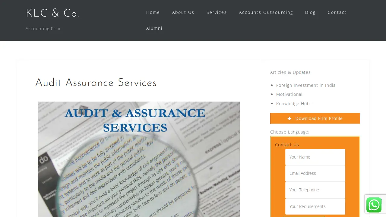 Accounting and Bookkeeping Services page